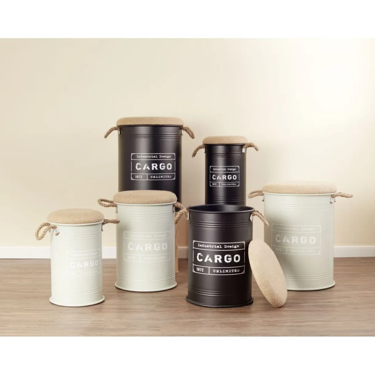 Rangement|Gifi Pouf coffre de rangement moyen modèle Ø34xH49,5cm vert