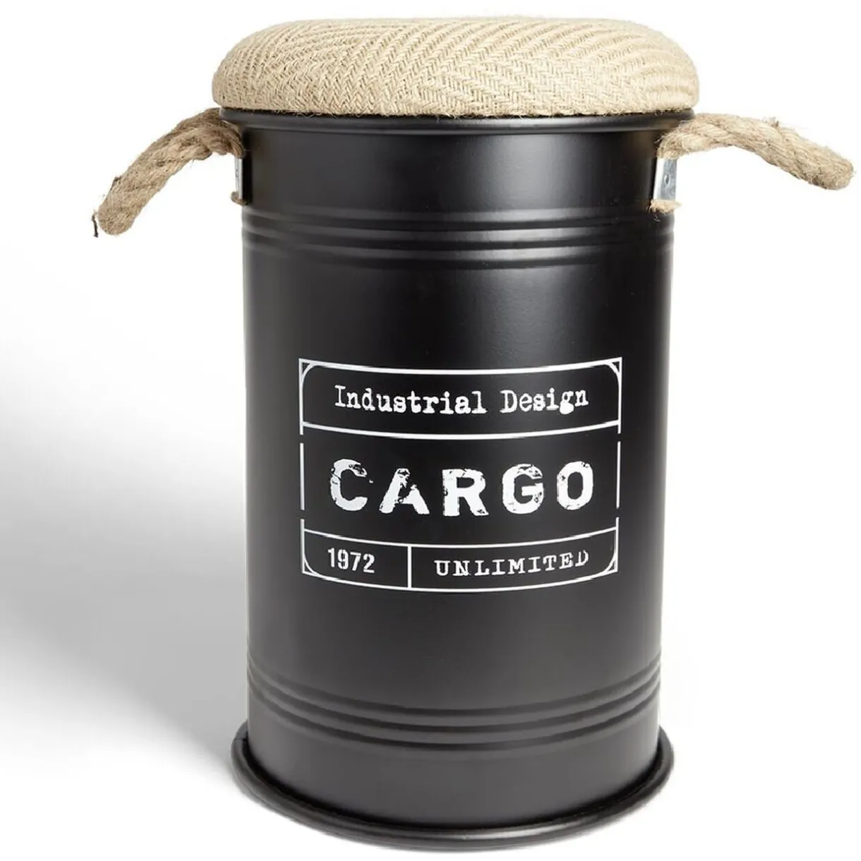 Rangement|Gifi Pouf coffre de rangement petit modèle Ø27xH43,5cm noir