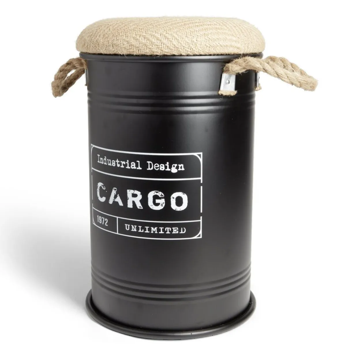 Rangement|Gifi Pouf coffre de rangement petit modèle Ø27xH43,5cm noir