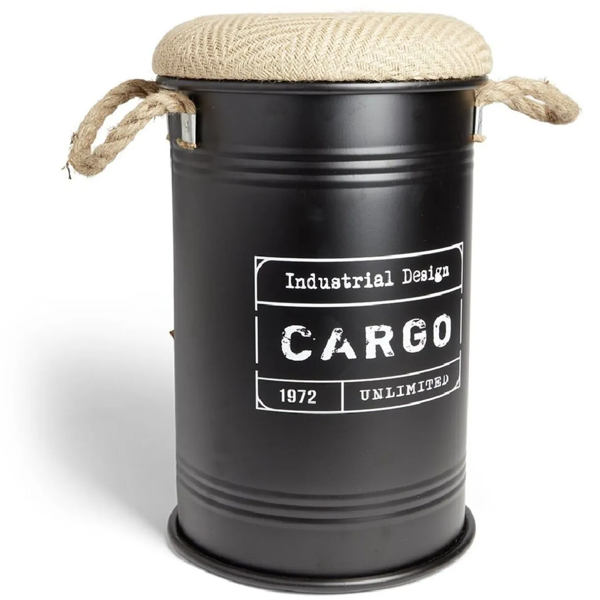 Rangement|Gifi Pouf coffre de rangement petit modèle Ø27xH43,5cm noir