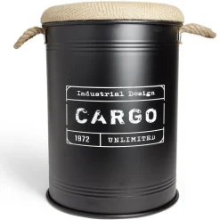 Rangement|Gifi Pouf coffre de rangement grand modèle Ø40xH54,5cm noir