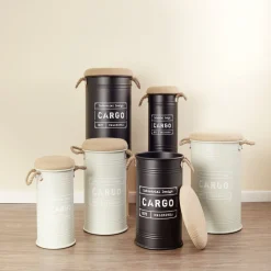 Rangement|Gifi Pouf coffre de rangement petit modèle Ø27xH43,5cm vert