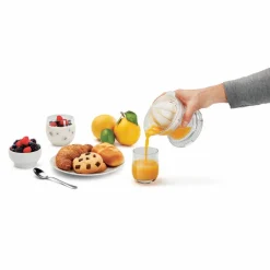 Presse agrumes Metaltex transparent couvercle blanc 2 cônes^Gifi Outlet