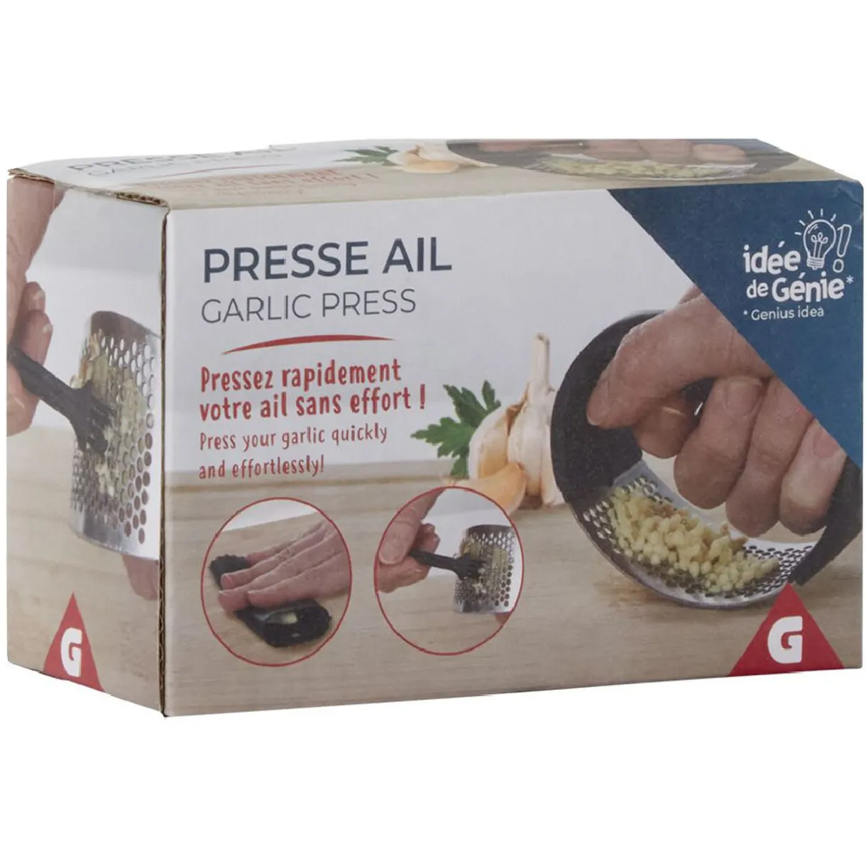 Presse ail en inox avec brosse de nettoyage^Gifi Discount