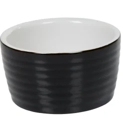 Ramequin individuel grès côtelé noir^Gifi Discount