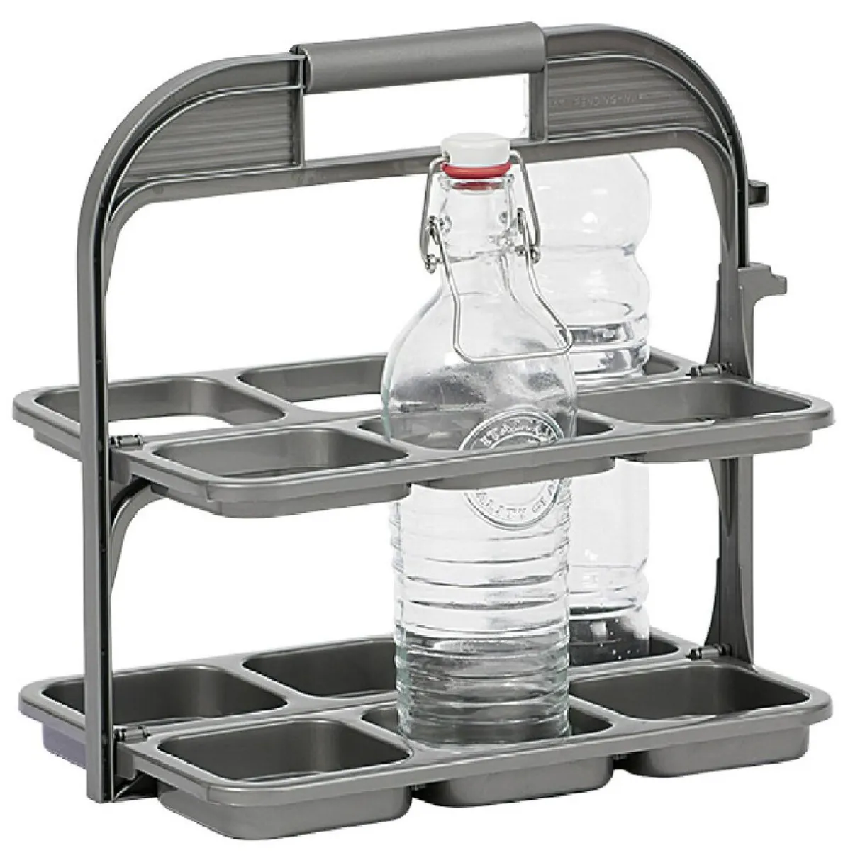 Range bouteille pliable gris 6 emplacements^Gifi Sale