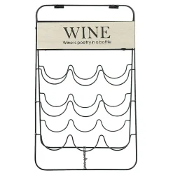 Range bouteilles 9 compartiments métal noir bois design Wine^Gifi
