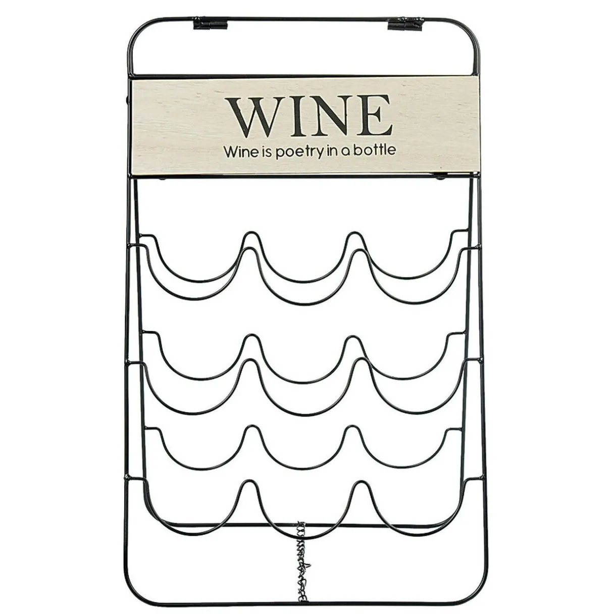 Range bouteilles 9 compartiments métal noir bois design Wine^Gifi