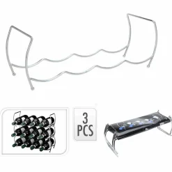 Range bouteilles empilable12 compartiments métal argenté^Gifi New