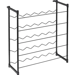 Range bouteilles métal noir 30 bouteilles^Gifi Discount