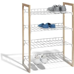 Rangement|Gifi Range chaussures à 4 niveaux gris et naturel