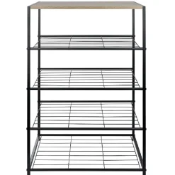 Rangement|Gifi Range chaussures 5 étagères noir naturel