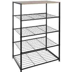 Rangement|Gifi Range chaussures 5 étagères noir naturel
