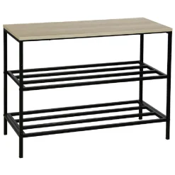 Rangement|Gifi Range chaussures en métal et décor en bois WILLIAM