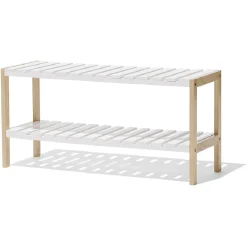 Rangement|Gifi Range chaussures en pin couleur bois et blanc