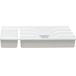 Range couvert blanc fond silicone gris 5 compartiments^Gifi Online