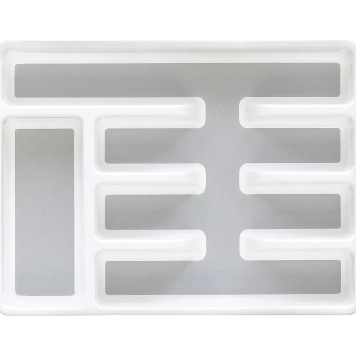 Range couvert blanc fond silicone gris 5 compartiments^Gifi Online