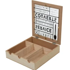 Range couvert mdf naturel couvercle transparent imprimé noir^Gifi Clearance