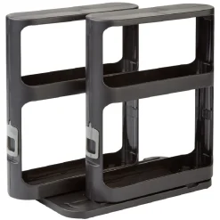 Rangement à épices coulissant 2 niveaux noir^Gifi Online