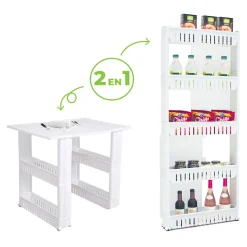 Resserre 2en1 avec fonction table blanc^Gifi Discount