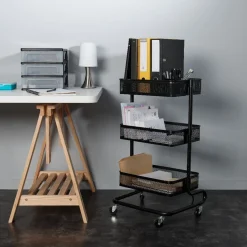 Rangement|Gifi Resserre légumes cuisine noir 4 roulettes