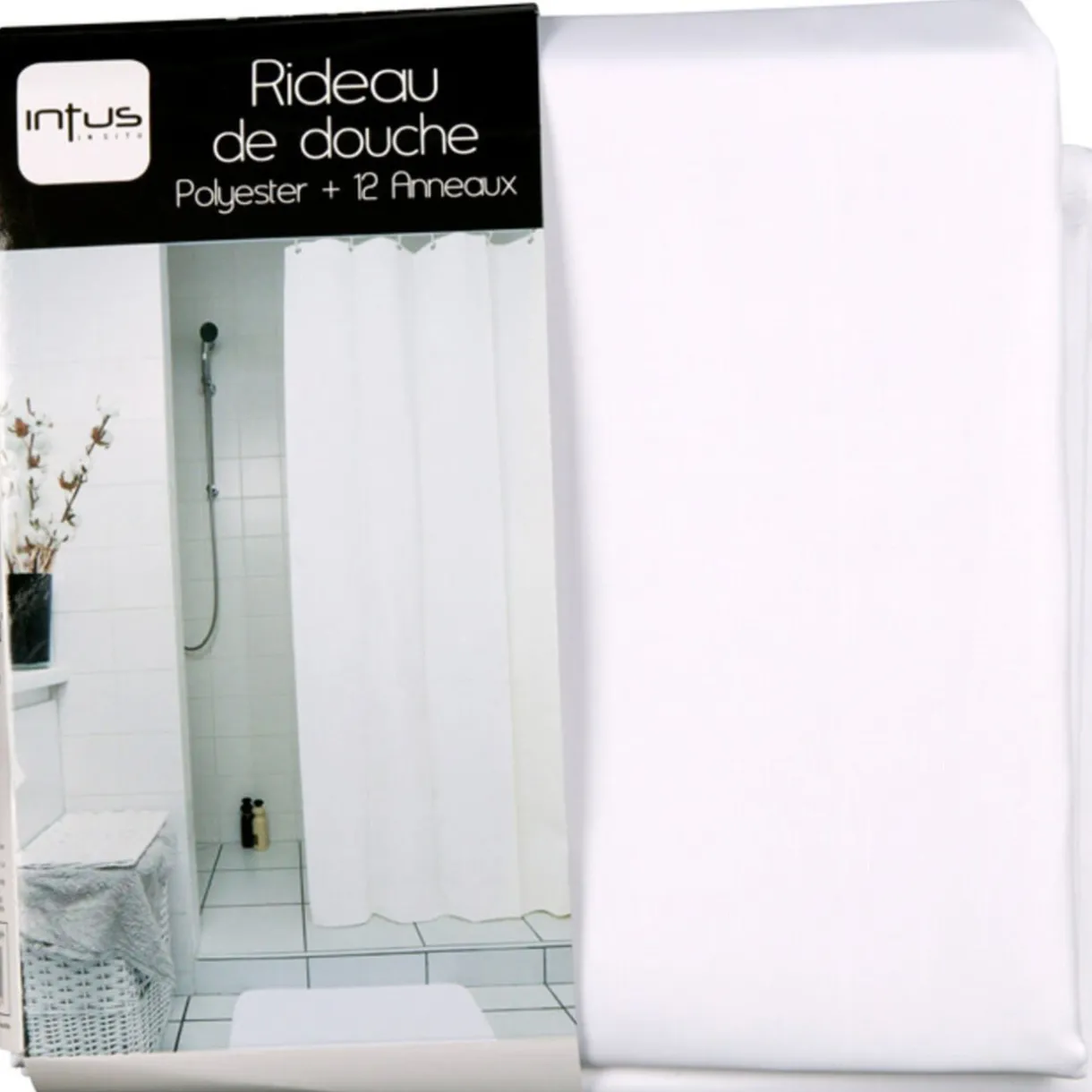 Discount Gifi Rideau de douche blanc
