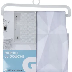 New Gifi Rideau de douche blanc effet froissé