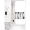 New Gifi Rideau de douche blanc motifs triangles sans anneaux