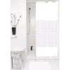 Outlet Gifi Rideau de douche blanc motifs fleurs sans anneaux