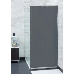 Clearance Gifi Rideau de douche gris clair sans anneaux