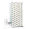 New Gifi Rideau de douche motif feuillage abstrait blanc vert rouge 180x200cm