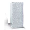 Discount Gifi Rideau de douche motif mosaïque rosace blanc et gris 180x200cm