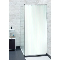 Online Gifi Rideau de douche rayure blanc et vert
