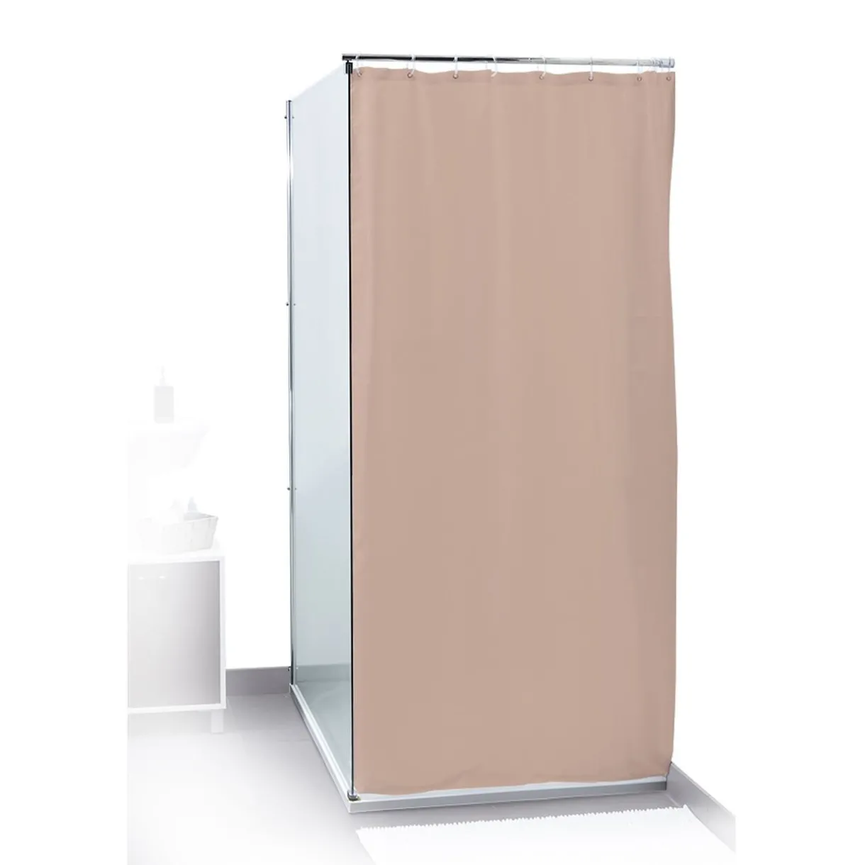 Online Gifi Rideau de douche uni beige 180x200cm 100% polyester