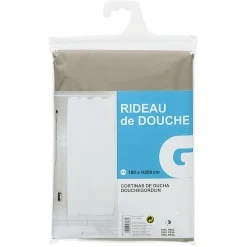 New Gifi Rideau de douche uni taupe