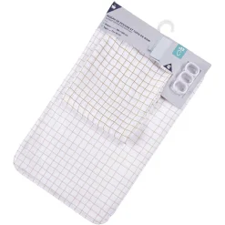 Outlet Gifi Rideau de douche 180xH200cm avec tapis de bain 75x45cm blanc