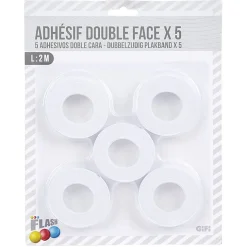 Clearance Gifi Rouleau adhésif double face blanc x5