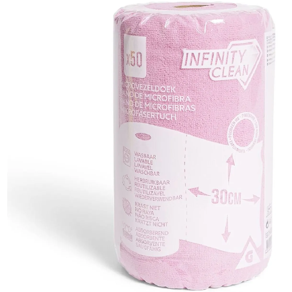 Nettoyage Et Entretien|Gifi Rouleau de 50 chiffons en microfibre rose