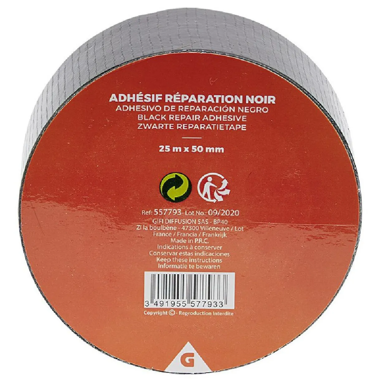 Outlet Gifi Ruban adhésif de réparation noir