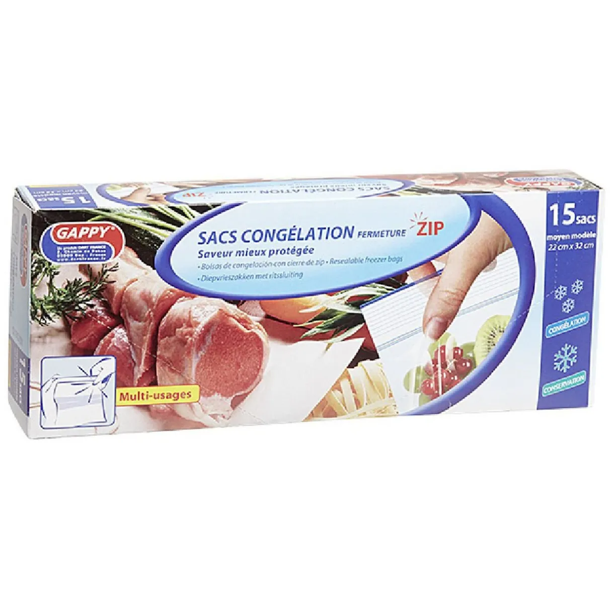 Sac congélation à fermeture pression moyen modèle x15^Gifi