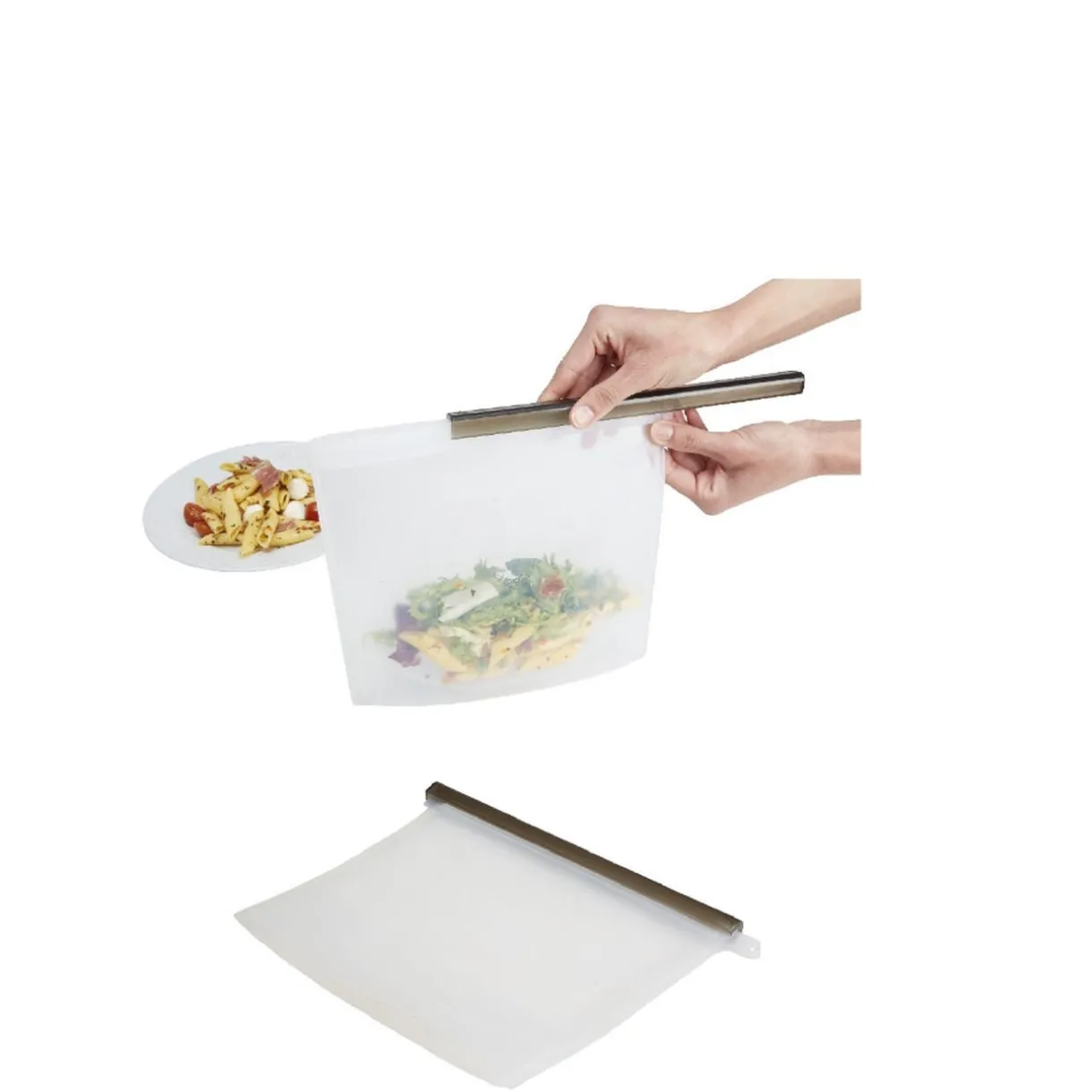 Sac de conservation alimentaire silicone réutilisable 1,5Lx2^Gifi Discount