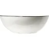 Saladier bas en porcelaine blanc bord noir type bistrot Ø22,5xH8,8cm^Gifi Hot