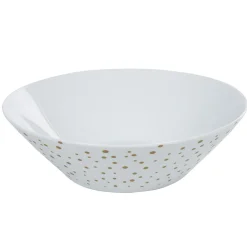 Saladier blanc pois doré^Gifi Outlet