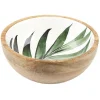 Saladier en bois interieur émail décor feuille^Gifi Best