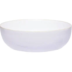 Saladier en faïence blanc avec liseré crème^Gifi Discount