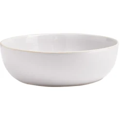 Saladier en faïence gris avec liseré crème^Gifi