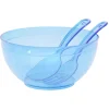 Saladier en plastique coloré avec couverts de service^Gifi New