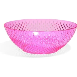 Saladier en plastique rose effet martelé^Gifi Discount