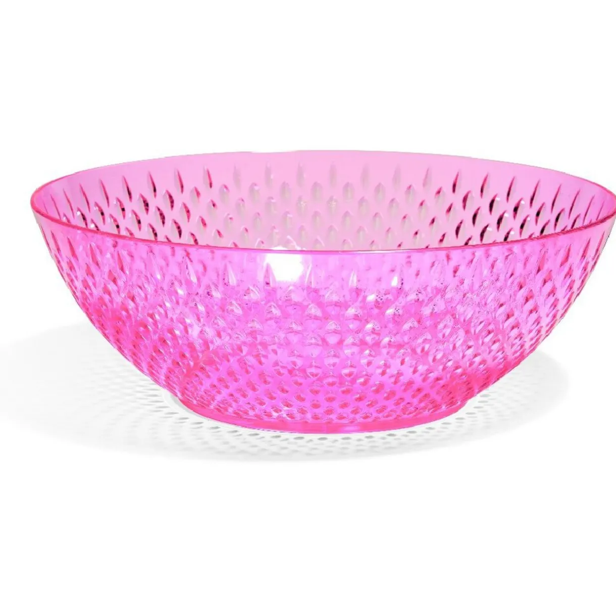 Saladier en plastique rose effet martelé^Gifi Discount