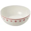 Saladier en porcelaine blanche motif Noël flocons rouges^Gifi Discount